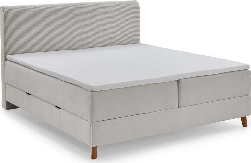 Béžová boxspring postel s úložným prostorem 180x200 cm Memphis - Meise Möbel Meise Möbel