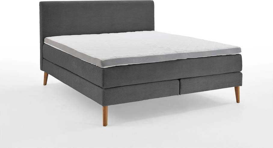 Tmavě šedá boxspring postel 160x200 cm Linea - Meise Möbel Meise Möbel