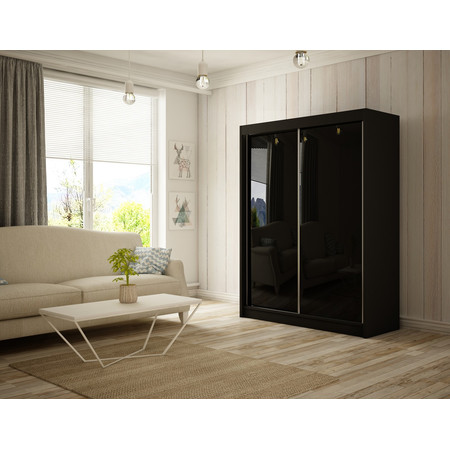 Kvalitní Šatní Skříň Peak 120 cm Černá Černý mat Furniture