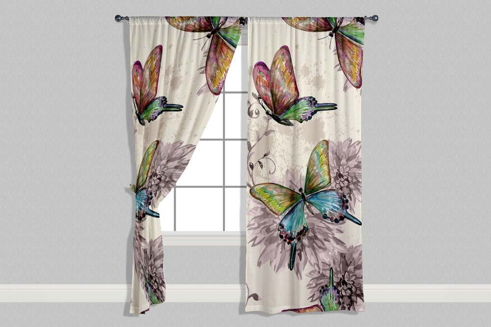 Béžové závěsy v sadě 2 ks 140x240 cm Butterflies – Oyo home Oyo home