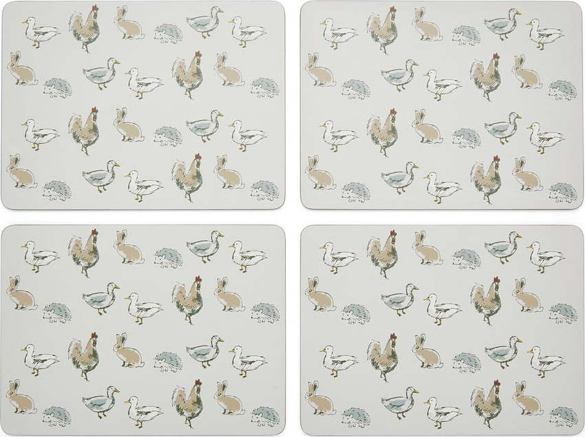 Korkové prostírání 4 ks 29x21.5 cm Country Animals - Cooksmart ® Cooksmart