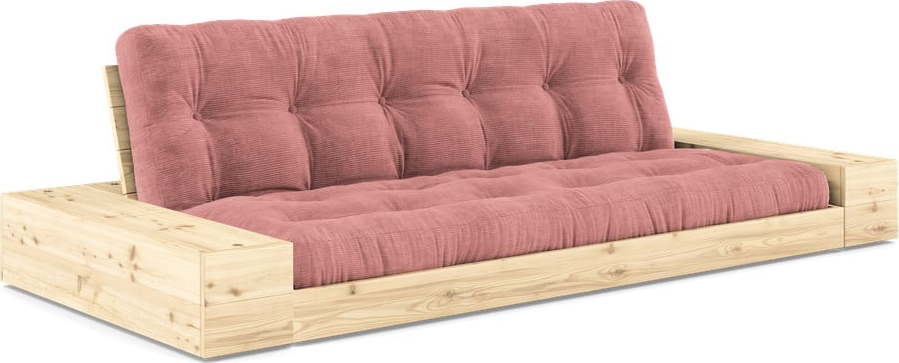 Růžová manšestrová rozkládací pohovka 244 cm Base – Karup Design Karup Design