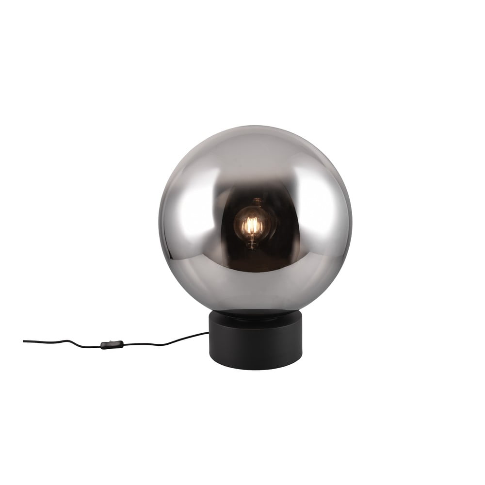 Černá LED stolní lampa se skleněným stínidlem (výška 60 cm) Cipallone – CINQUE CINQUE