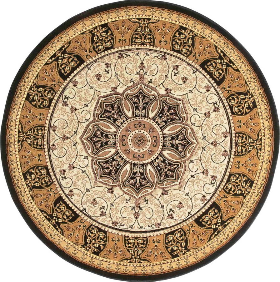 Černo-béžový kulatý koberec ø 150 cm Heritage – Think Rugs Think Rugs