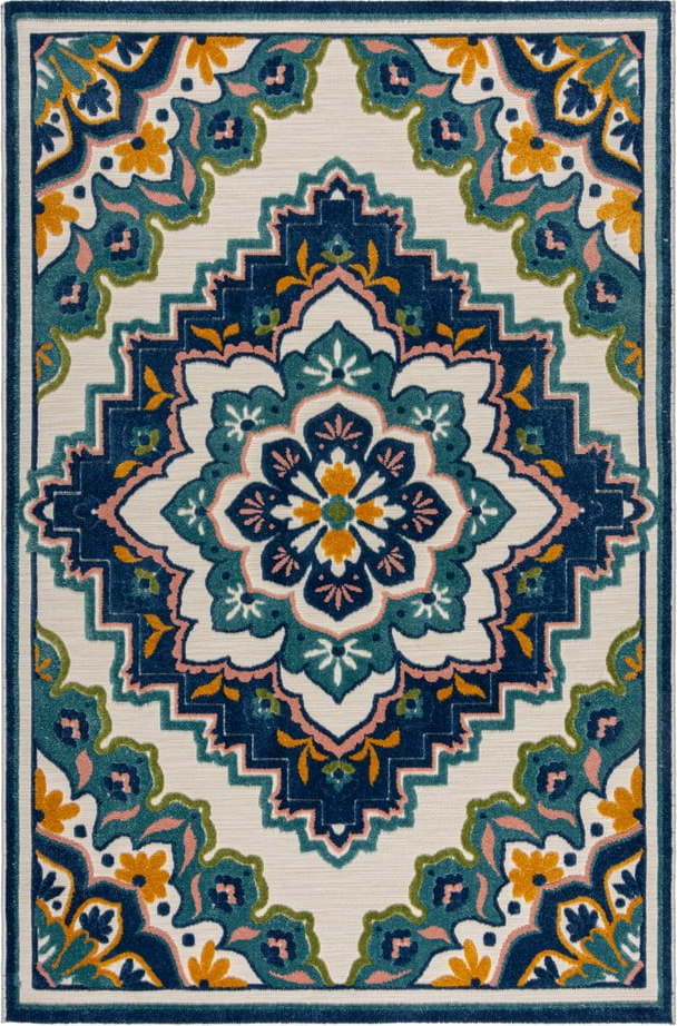 Modrý venkovní koberec 120x170 cm Beach Floral – Flair Rugs Flair Rugs