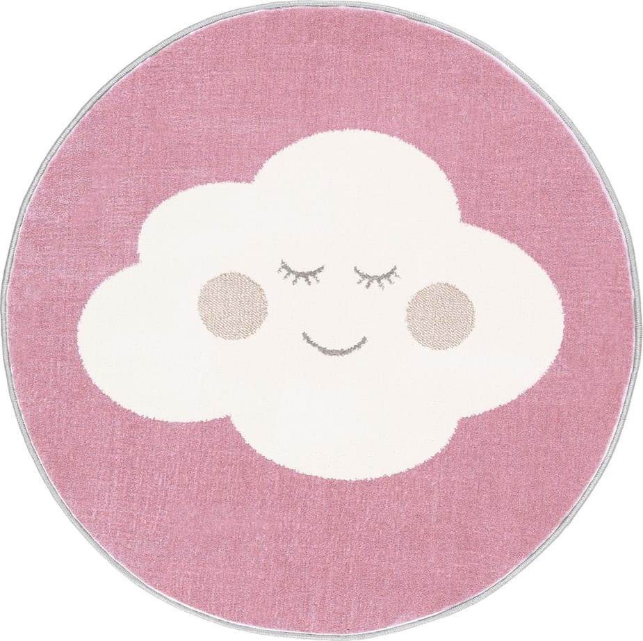 Růžový dětský koberec ø 100 cm Soft – FD FD