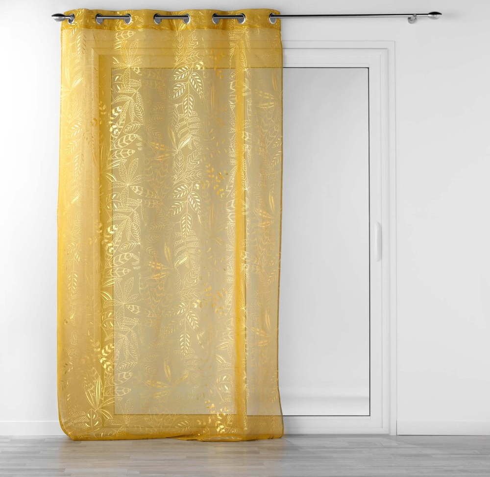 Žlutá voálová záclona 140x280 cm Belflor – douceur d'intérieur Douceur d intérieur