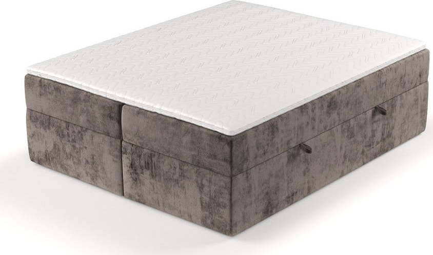 Hnědá boxspring postel s úložným prostorem 140x200 cm Yoko – Maison de Rêve Maison de Reve