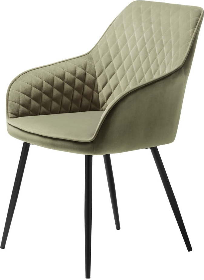 Khaki sametová jídelní židle Milton – Unique Furniture Unique Furniture