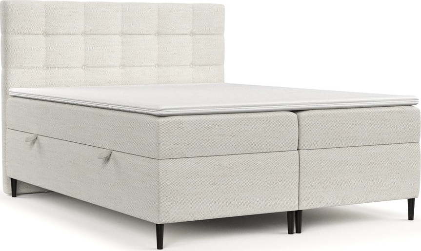 Krémová boxspring postel s úložným prostorem 200x200 cm Urbaneo – Maison de Rêve Maison de Reve