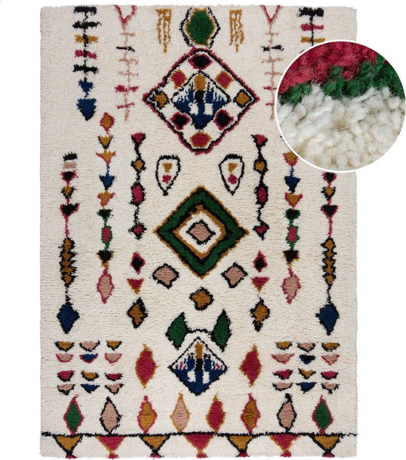 Krémový ručně tkaný vlněný koberec 160x230 cm Moroccan Fes – Flair Rugs Flair Rugs