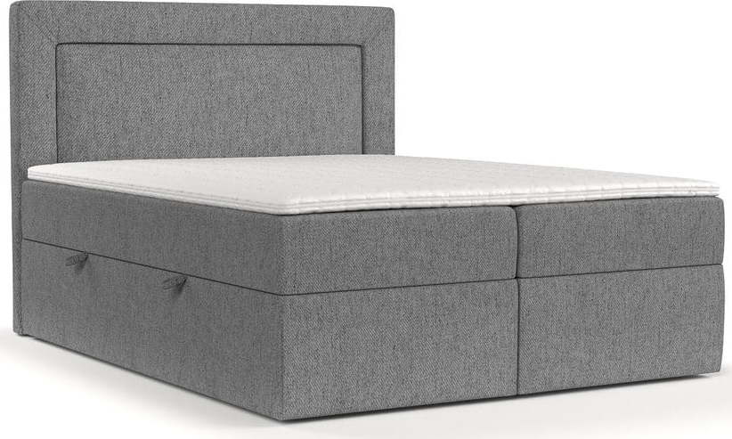 Šedá boxspring postel s úložným prostorem 200x200 cm Imagine – Maison de Rêve Maison de Reve