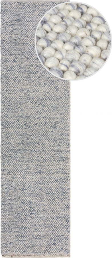 Světle modrý ručně tkaný běhoun s příměsí vlny 60x230 cm Minerals – Flair Rugs Flair Rugs