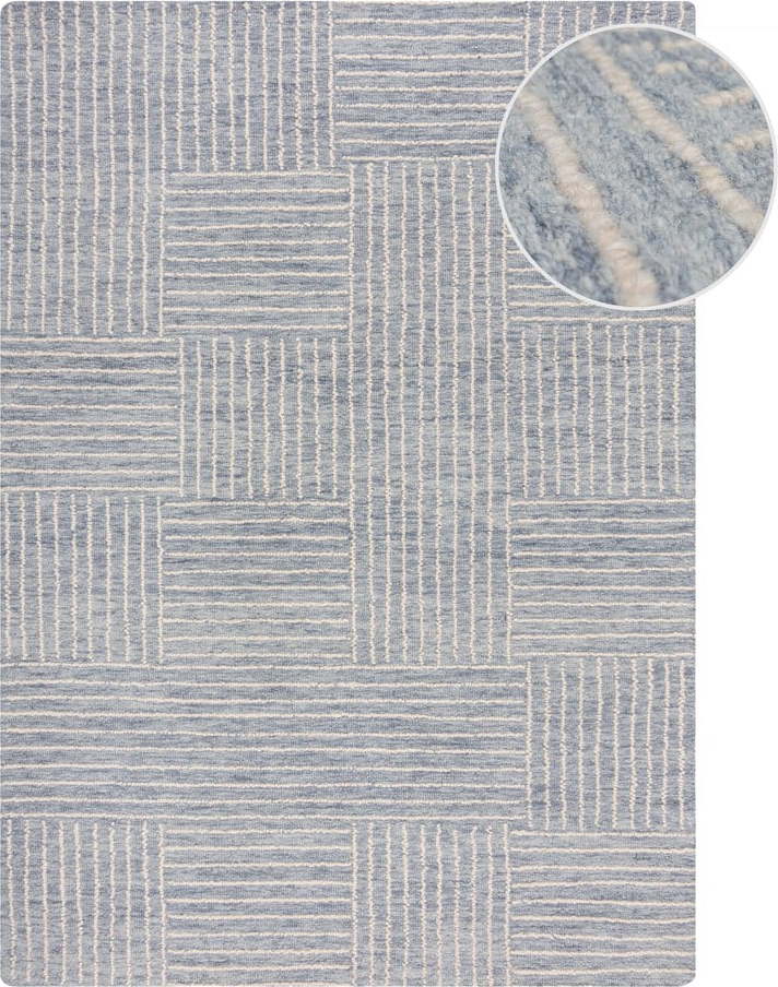 Světle modrý ručně tkaný vlněný koberec 160x230 cm Memphis Wool – Flair Rugs Flair Rugs