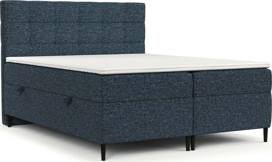 Tmavě modrá boxspring postel s úložným prostorem 140x200 cm Urbaneo – Maison de Rêve Maison de Reve