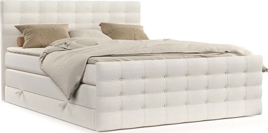 Krémová boxspring postel s úložným prostorem 160x200 cm Blend – Maison de Rêve Maison de Reve