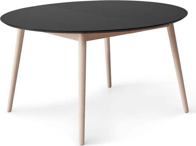 Kulatý rozkládací jídelní stůl s černou deskou a přídavnou deskou ø 135 cm Meza – Hammel Furniture Hammel Furniture