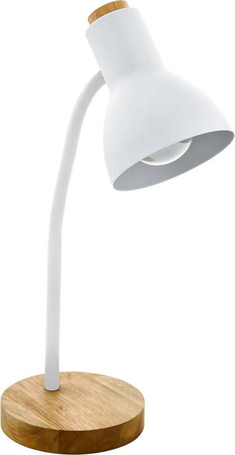 Stolní lampa v bílé a přírodní barvě s kovovým stínidlem (výška 49 cm) VERADAL – EGLO Eglo