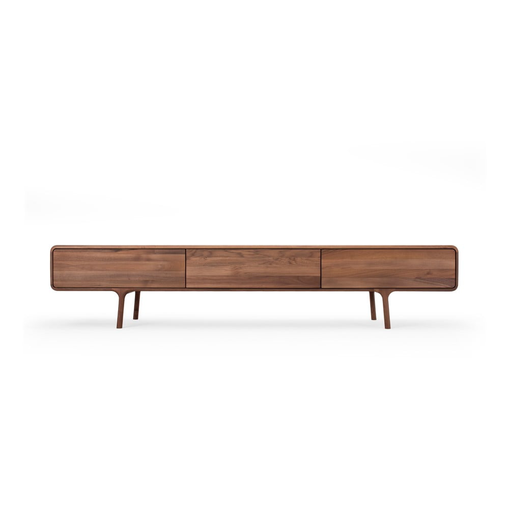 Hnědý TV stolek z dubového dřeva 220x45x45 cm Fawn – Gazzda Gazzda